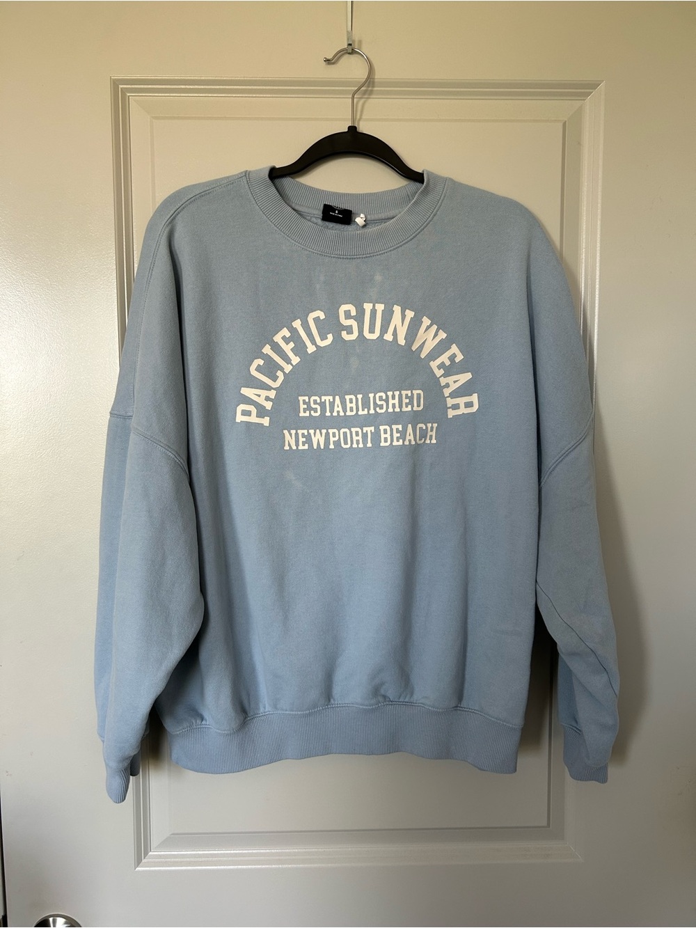 PacSun Light Blue Crewneck Sweatshirt with White Logo